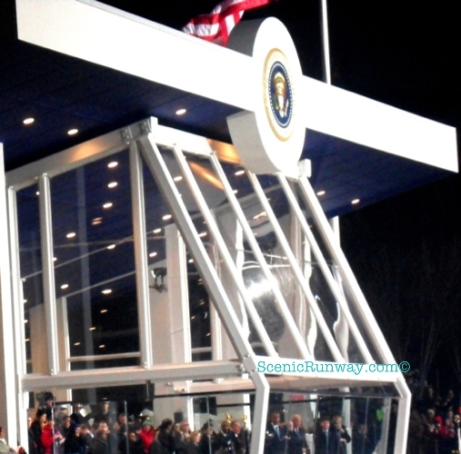 President Obama and Vice President Biden in Parade Viewing Stand Jan. 21, 2013